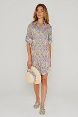 LAURENLY – Tunique Liberty Manches 3/4 Coupe évasée – Femme – Kensington Park 136A