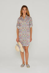 LAURENLY – Tunique Liberty Manches 3/4 Coupe évasée – Femme – Kensington Park 136A