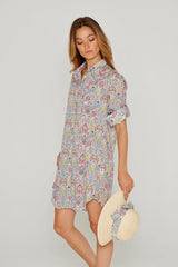 LAURENLY – Tunique Liberty Manches 3/4 Coupe évasée – Femme – Kensington Park 136A