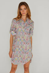 LAURENLY – Tunique Liberty Manches 3/4 Coupe évasée – Femme – Kensington Park 136A