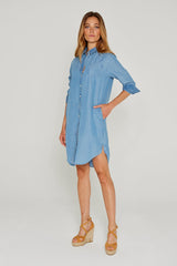 LAURENSTL – Tunique Tencel Manches 3/4 Coupe droite – Femme