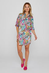 LAURENLY – Tunique Liberty Manches 3/4 Coupe évasée – Femme – Jungle Trip 101A