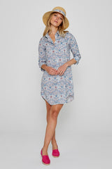 LAURENLY – Tunique Liberty Manches 3/4 Coupe évasée – Femme – Palmeira 035C