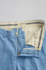 MARBELLA – Pantalon Lin & Coton – Homme - Bleu Ciel Chiné
