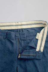 MARBELLA – Pantalon Lin & Coton – Homme - Bleu Marine Chiné