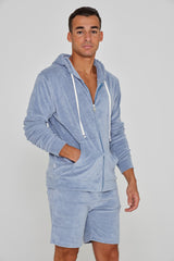 MILANO - Veste Capuche Zippé - Coupe Droite - Unisex - Gris Acier