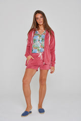 MILANO - Veste Capuche Zippé - Coupe Droite - Unisex - Corail