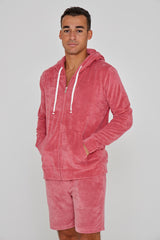 MILANO - Veste Capuche Zippé - Coupe Droite - Unisex - Corail