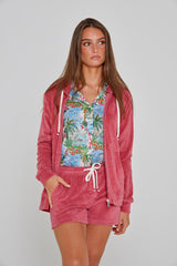 MILANO - Veste Capuche Zippé - Coupe Droite - Unisex - Corail