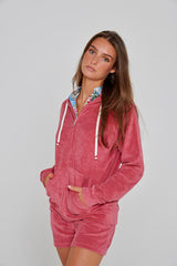 MILANO - Veste Capuche Zippé - Coupe Droite - Unisex - Corail