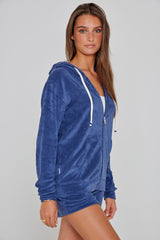 MILANO - Veste Capuche Zippé - Coupe Droite - Unisex - Indigo