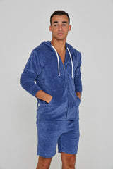 MILANO - Veste Capuche Zippé - Coupe Droite - Unisex - Indigo