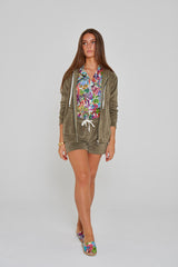 MILANO - Veste Capuche Zippé - Coupe Droite - Unisex - Kaki