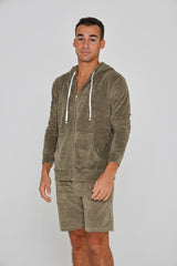 MILANO - Veste Capuche Zippé - Coupe Droite - Unisex - Kaki