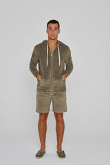 MILANO - Veste Capuche Zippé - Coupe Droite - Unisex - Kaki