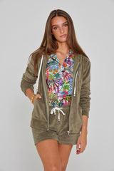 MILANO - Veste Capuche Zippé - Coupe Droite - Unisex - Kaki