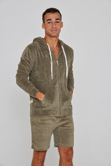 MILANO - Veste Capuche Zippé - Coupe Droite - Unisex - Kaki