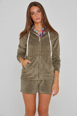 MILANO - Veste Capuche Zippé - Coupe Droite - Unisex - Kaki