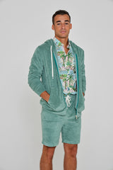 MILANO - Veste Capuche Zippé - Coupe Droite - Unisex - Vert Lagon