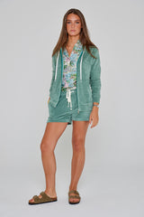 MILANO - Veste Capuche Zippé - Coupe Droite - Unisex - Vert Lagon