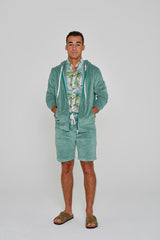 MILANO - Veste Capuche Zippé - Coupe Droite - Unisex - Vert Lagon