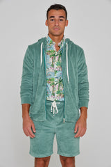 MILANO - Veste Capuche Zippé - Coupe Droite - Unisex - Vert Lagon