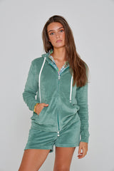 MILANO - Veste Capuche Zippé - Coupe Droite - Unisex - Vert Lagon