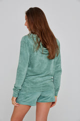 MILANO - Veste Capuche Zippé - Coupe Droite - Unisex - Vert Lagon