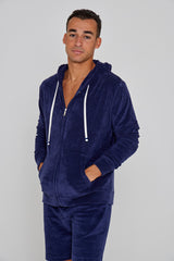 MILANO - Veste Capuche Zippé - Coupe Droite - Unisex - Bleu Marine