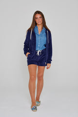 MILANO - Veste Capuche Zippé - Coupe Droite - Unisex - Bleu Marine