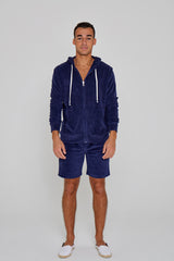 MILANO - Veste Capuche Zippé - Coupe Droite - Unisex - Bleu Marine