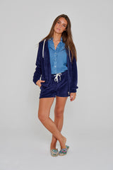 MILANO - Veste Capuche Zippé - Coupe Droite - Unisex - Bleu Marine