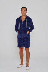 MILANO - Veste Capuche Zippé - Coupe Droite - Unisex - Bleu Marine