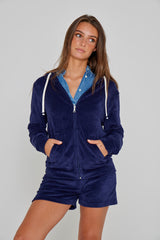 MILANO - Veste Capuche Zippé - Coupe Droite - Unisex - Bleu Marine