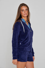 MILANO - Veste Capuche Zippé - Coupe Droite - Unisex - Bleu Marine
