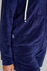 MILANO - Veste Capuche Zippé - Coupe Droite - Unisex - Bleu Marine