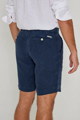 OTMANL – Bermuda Lin Coupe droite – Homme – Bleu Marine