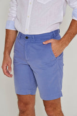 OTMAN – Bermuda coton Coupe droite – Homme – Bleu cobalt