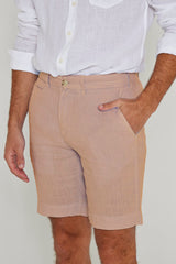 OTMANL – Bermuda Lin Coupe droite – Homme – Beige