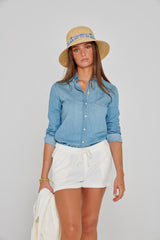 PAPAYO – Short coton Coupe droite – Femme – Ecru