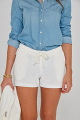 PAPAYO – Short coton Coupe droite – Femme – Ecru