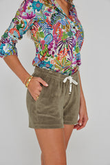 PAPAYO – Short coton Coupe droite – Femme – Kaki