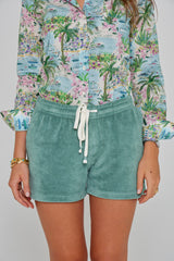 PAPAYO – Short coton Coupe droite – Femme – Vert Lagon