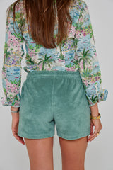 PAPAYO – Short coton Coupe droite – Femme – Vert Lagon