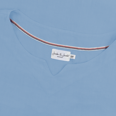 REBECA – Robe 100% Lin Oversize Manches 3/4 Col V – Femme – Bleu Ciel