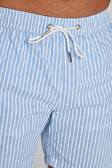 RICHMOND – Maillot De Bain Polyamide Rayé Coupe Droite – Homme – Bleu Ciel/Blanc