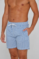 RICHMOND – Maillot De Bain Polyamide Rayé Coupe Droite – Homme – Marine/Blanc