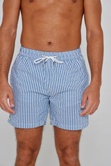 RICHMOND – Maillot De Bain Polyamide Rayé Coupe Droite – Homme – Marine/Blanc