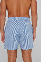 RICHMOND – Maillot De Bain Polyamide Rayé Coupe Droite – Homme – Marine/Blanc