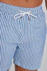 RICHMOND – Maillot De Bain Polyamide Rayé Coupe Droite – Homme – Marine/Blanc